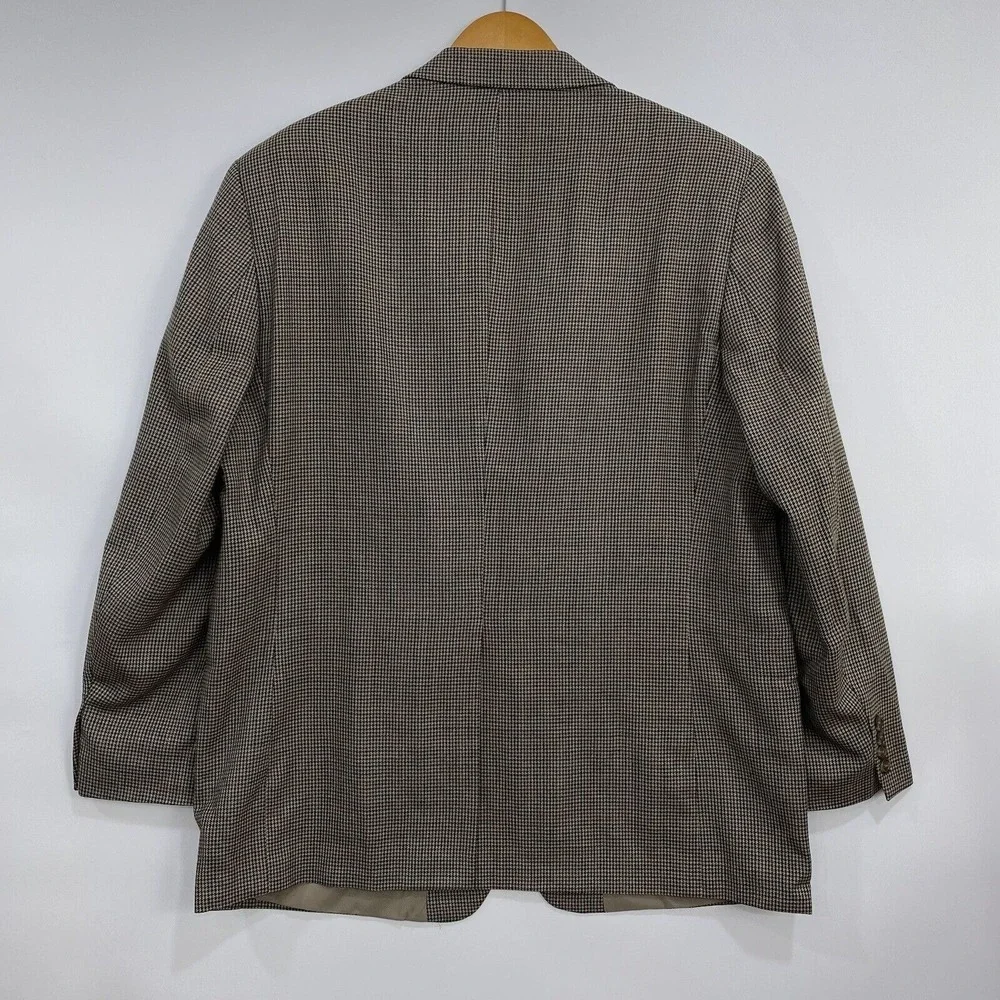 Lauren‎ Ralph Lauren Men's Wool Blazer 46R Brown Check Business Career